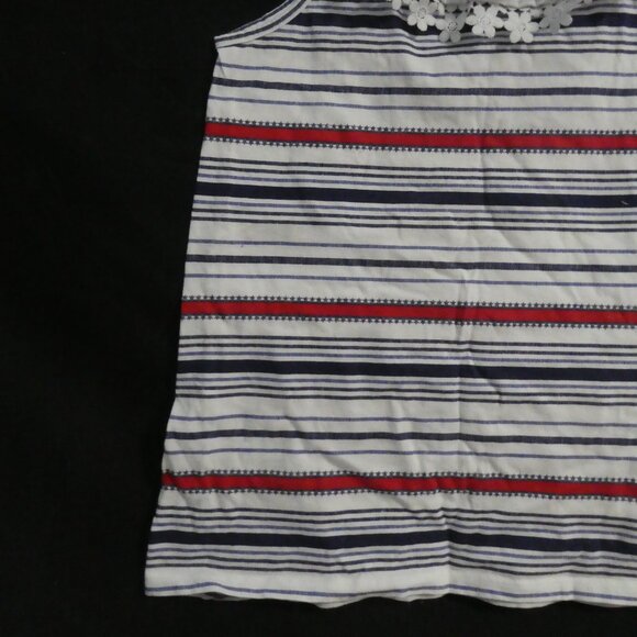 OSHKOSH B'GOSH | size 12 | Striped Tank Top with Floral Lace and Tied Straps - Picture 6 of 12